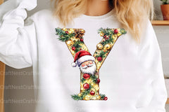 Christmas Alphabet Letters Reindeer Santa Snowman Clipart Bundle - CraftNest - Digital Crafting and Art