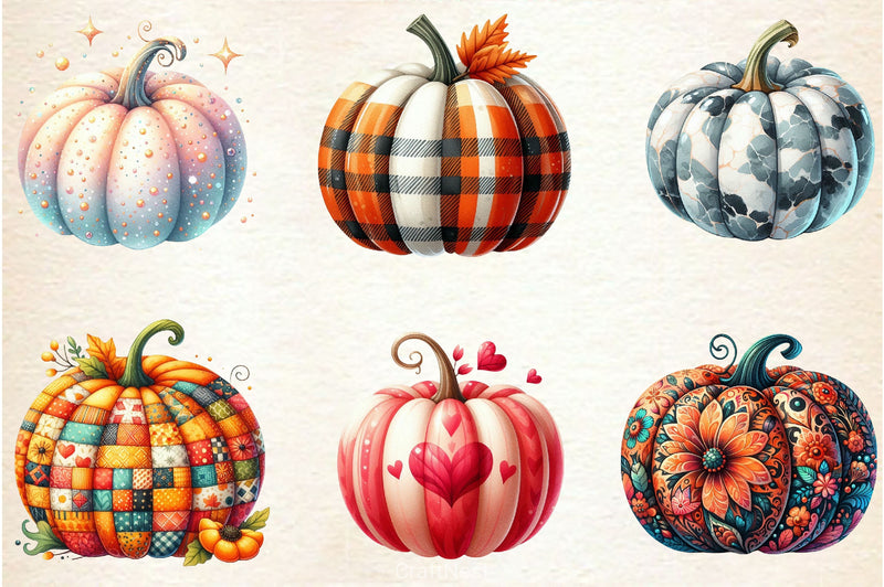 Pumpkin With Pattern Clipart Bundle - CraftNest - Digital Crafting and Art