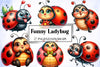 Funny Ladybug Clipart Bundle
