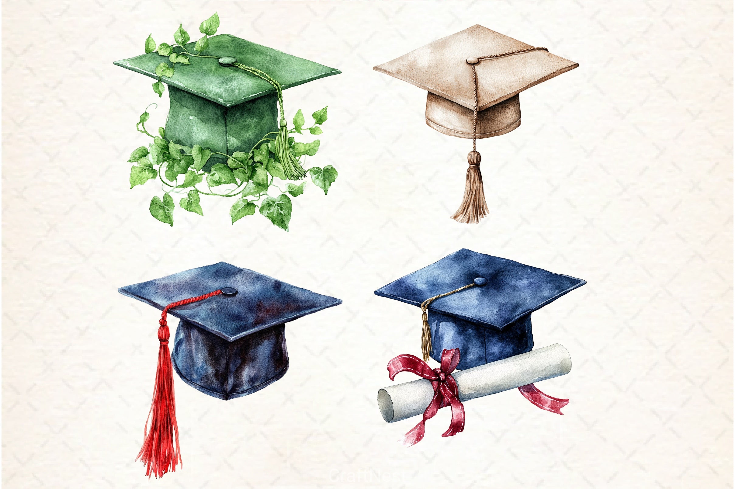 Graduation Cap Clipart Bundle 2 - CraftNest - Digital Crafting and Art