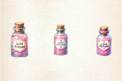 Glittery Love Potion Clipart Bundle - CraftNest - Digital Crafting and Art
