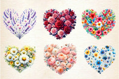 Flower Hearts Valentine Day Clipart Bundle - CraftNest - Digital Crafting and Art