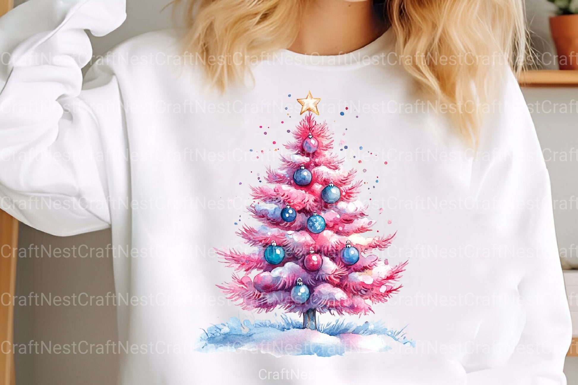 Pink Girly Christmas Embroidered Patch Clipart Bundle - CraftNest - Digital Crafting and Art