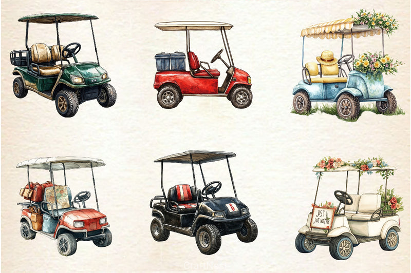 Golf Cart Clipart Bundle - CraftNest - Digital Crafting and Art
