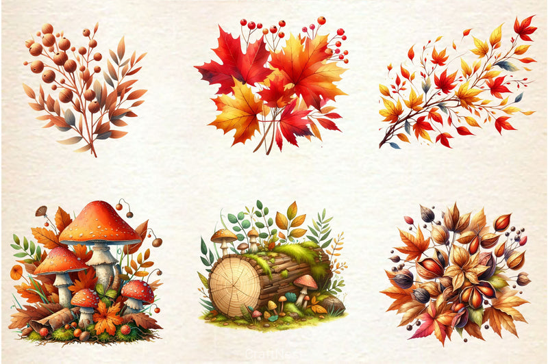 Autumn Nature Clipart Bundle - CraftNest - Digital Crafting and Art