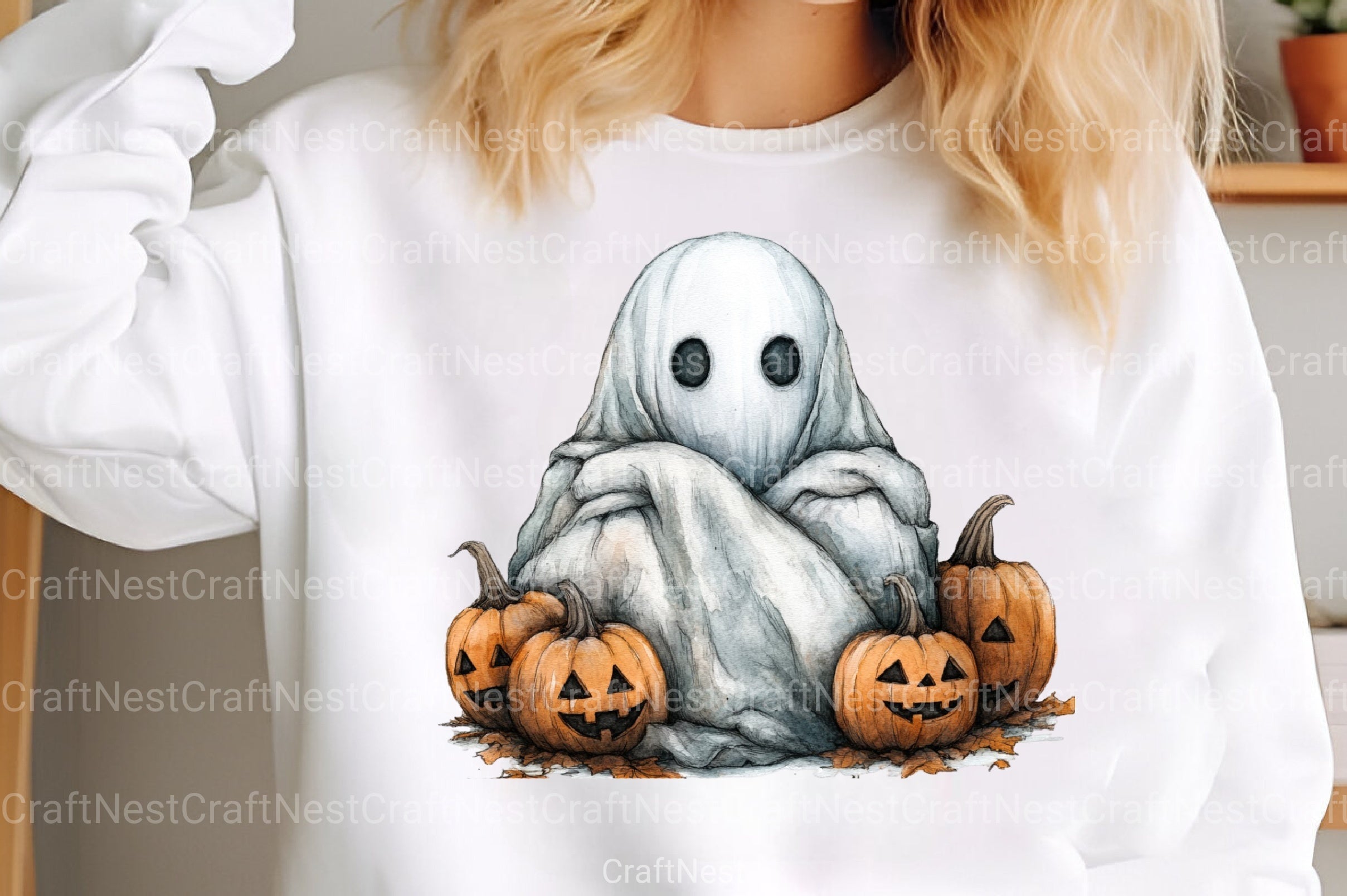 Boho Fall Halloween Ghost Clipart Bundle - CraftNest - Digital Crafting and Art