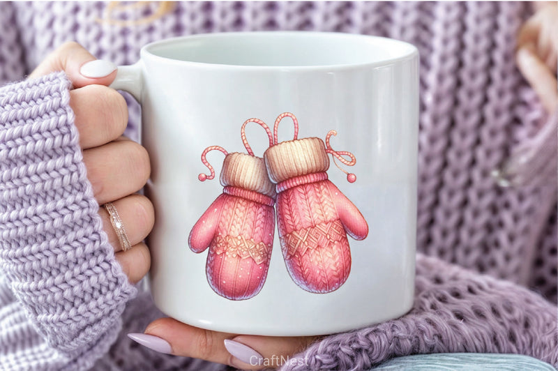 Pink Winter Clipart Bundle - CraftNest - Digital Crafting and Art