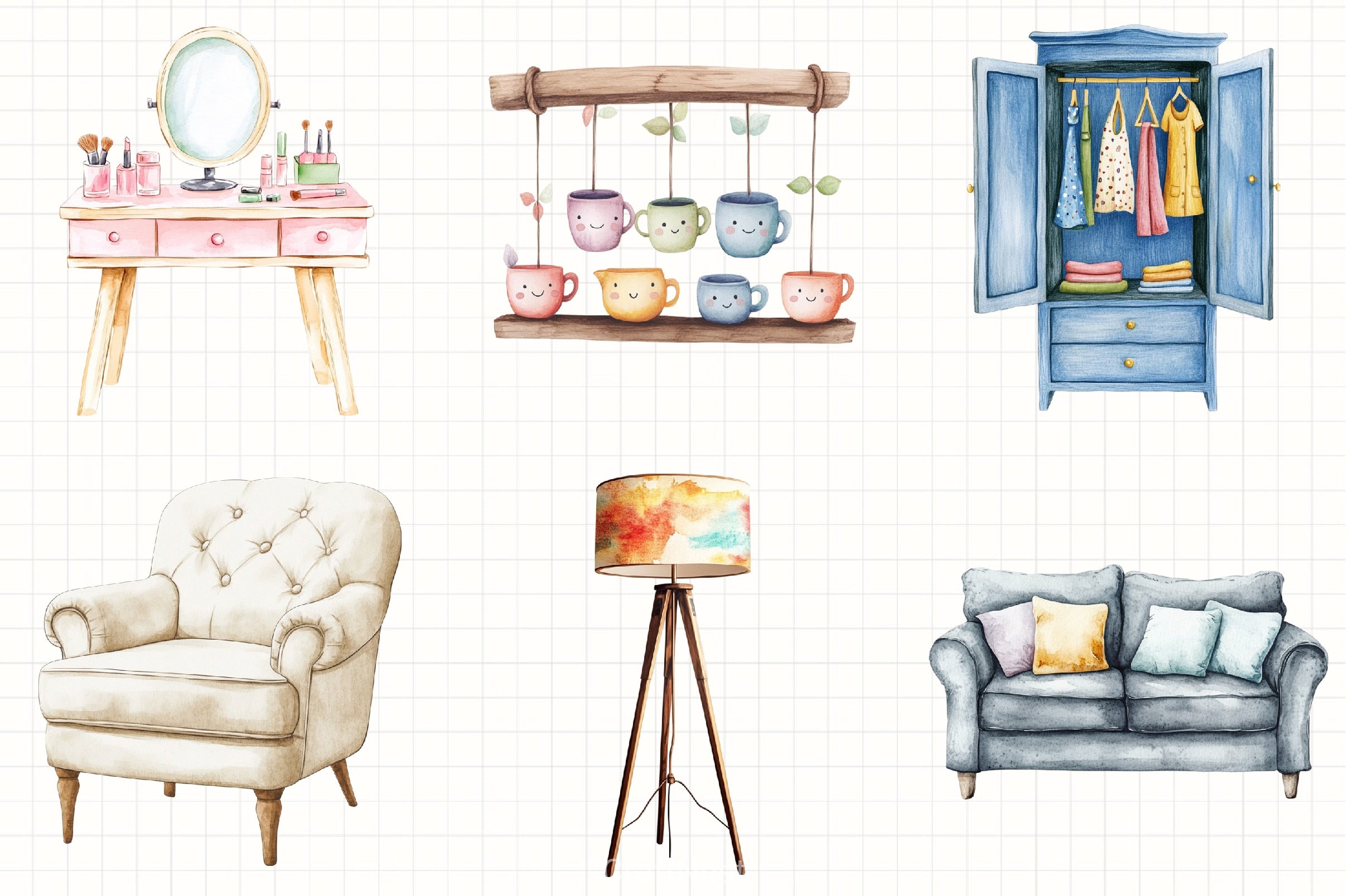 Home Furniture Clipart Bundle 5 - CraftNest - Digital Crafting and Art