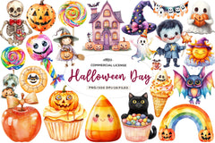 Cute Halloween Day Clipart Bundle - CraftNest - Digital Crafting and Art