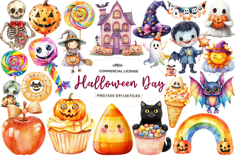 Cute Halloween Day Clipart Bundle - CraftNest - Digital Crafting and Art
