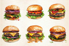 Summer Classic Burger Clipart Bundle - CraftNest - Digital Crafting and Art