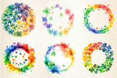 Rainbow Shamrock Circles Clipart Bundle - CraftNest - Digital Crafting and Art
