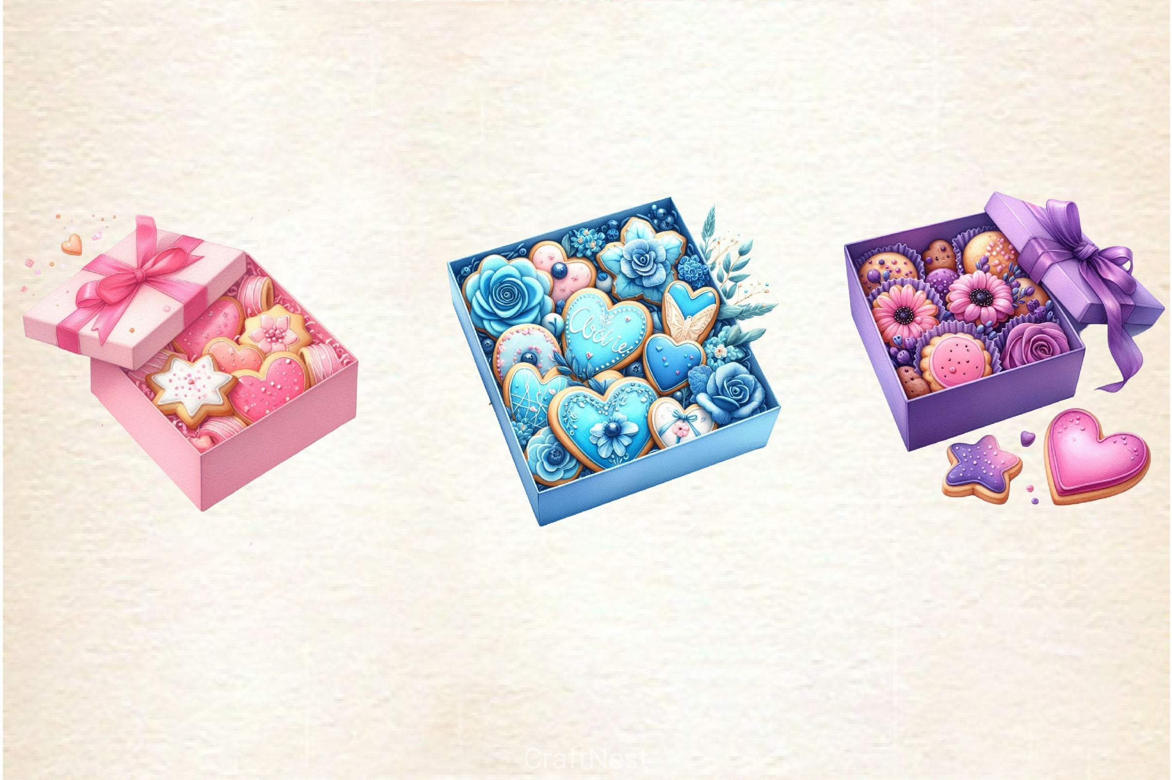Cookie Gift Boxes Clipart Bundle - CraftNest - Digital Crafting and Art