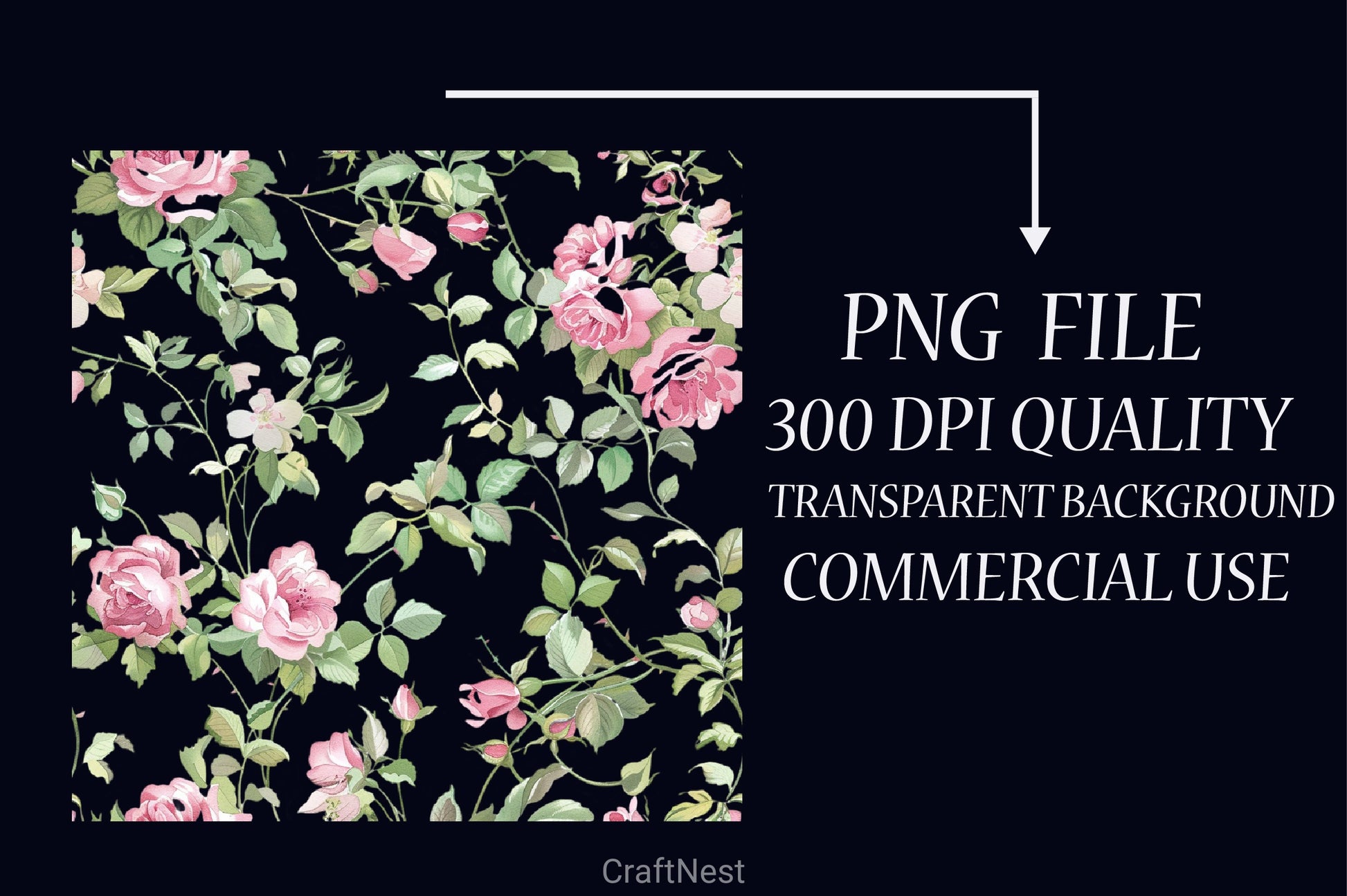 Summer Wild Rose Pink Florals Clipart Bundle - CraftNest - Digital Crafting and Art