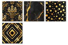 Black And Gold Digital Paper - CraftNest - Digital Crafting and Art