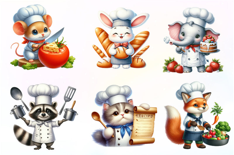 Cute Little Chef Cooking Clipart Bundle - CraftNest - Digital Crafting and Art