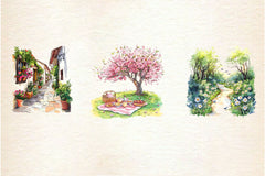 Spring Scenery Clipart Bundle - CraftNest - Digital Crafting and Art