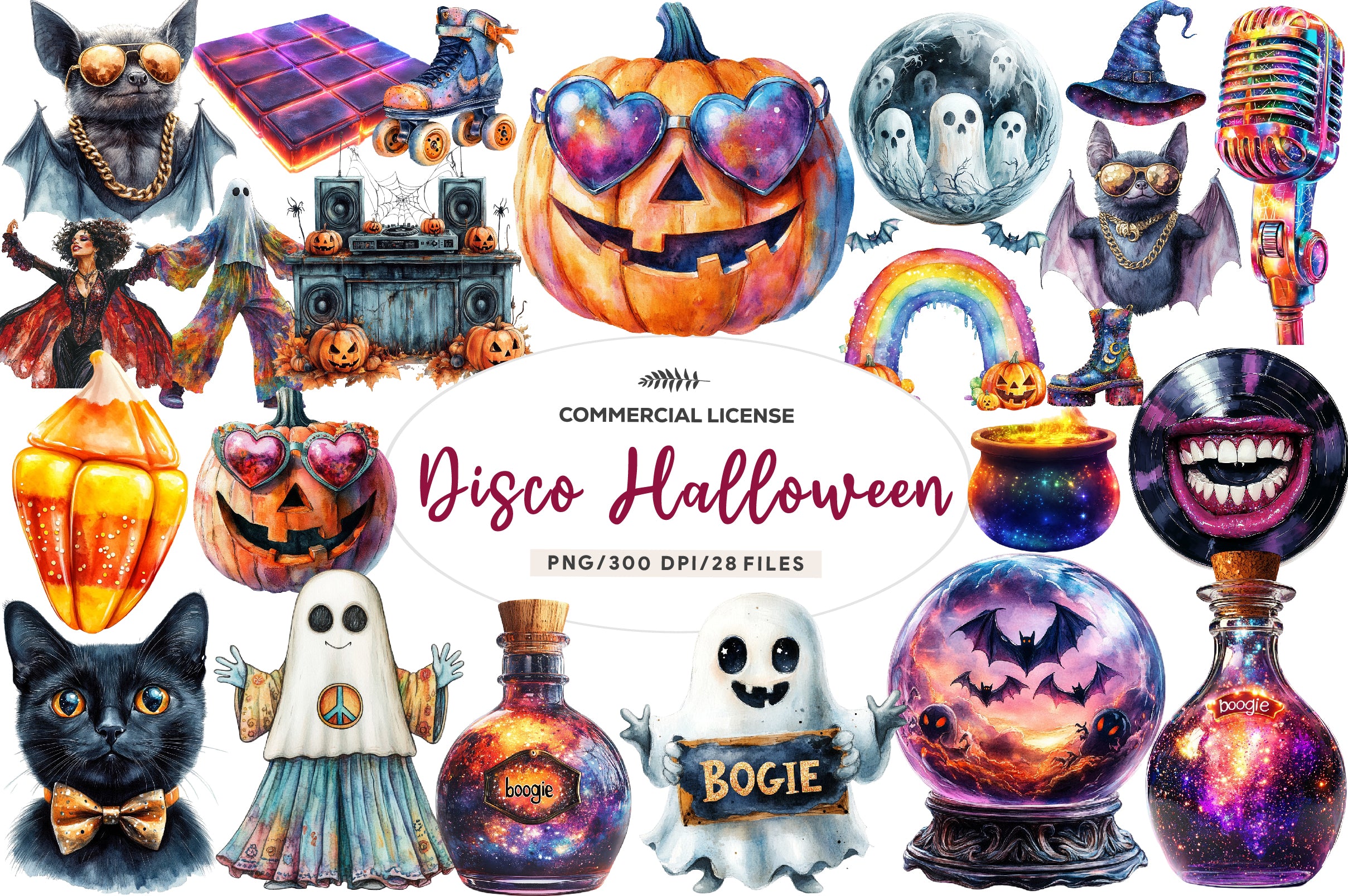 Disco Halloween Clipart Bundle - CraftNest - Digital Crafting and Art