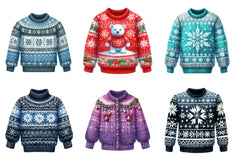 Christmas Sweater Pullover Designs Clipart Bundle - CraftNest - Digital Crafting and Art