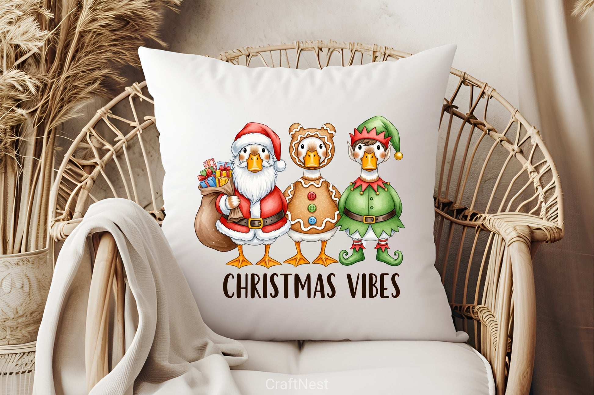 Christmas Vibes Goose Clipart Bundle - CraftNest - Digital Crafting and Art
