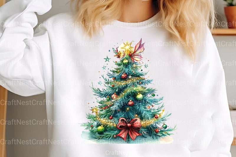 Whimsical Christmas Tree Clipart Bundle - CraftNest - Digital Crafting and Art