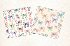 Pastel Coquette Bows Pattern Paper - CraftNest - Digital Crafting and Art
