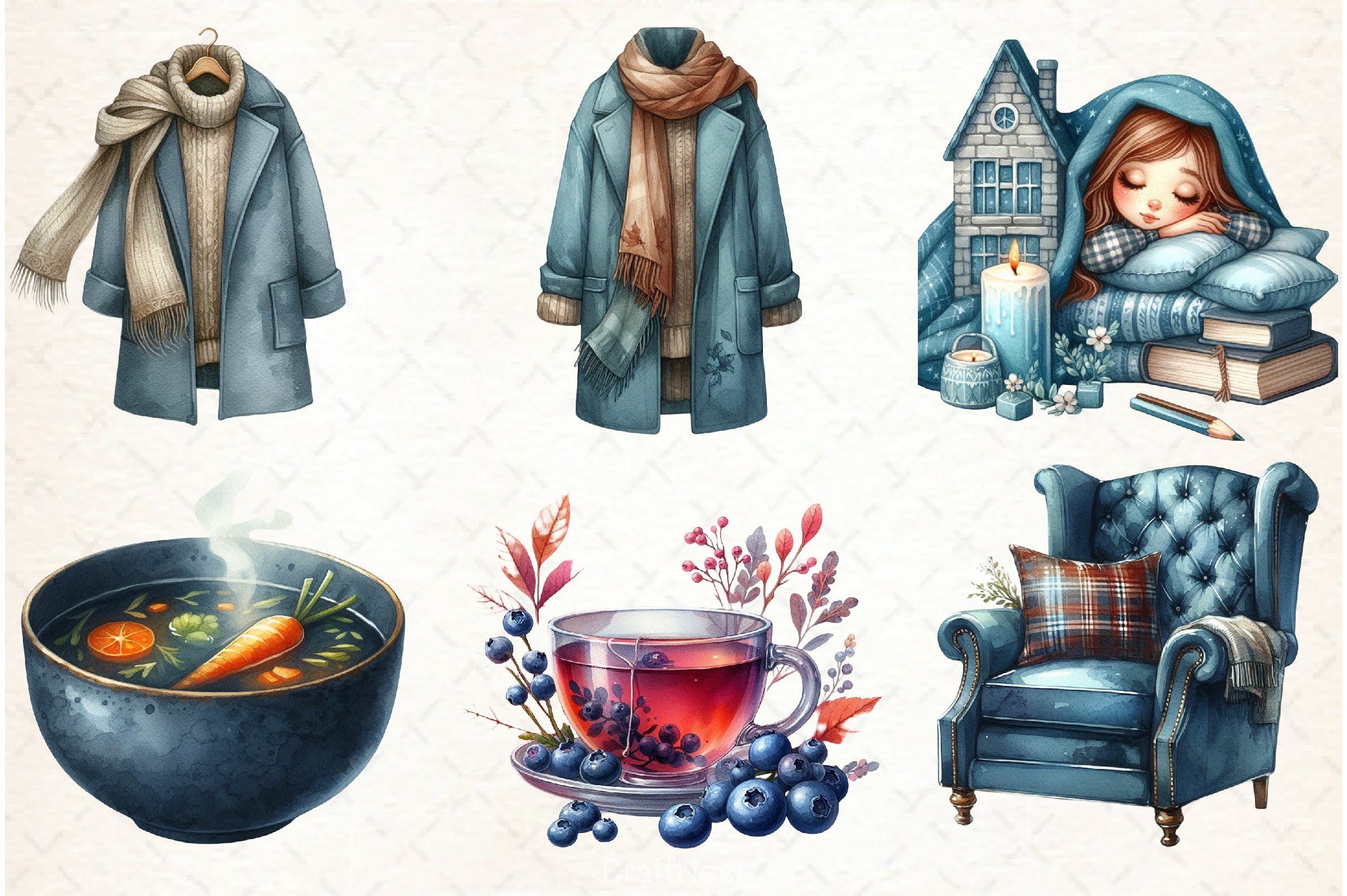 Rustic Cozy Autumn Clipart Bundle 2 - CraftNest - Digital Crafting and Art