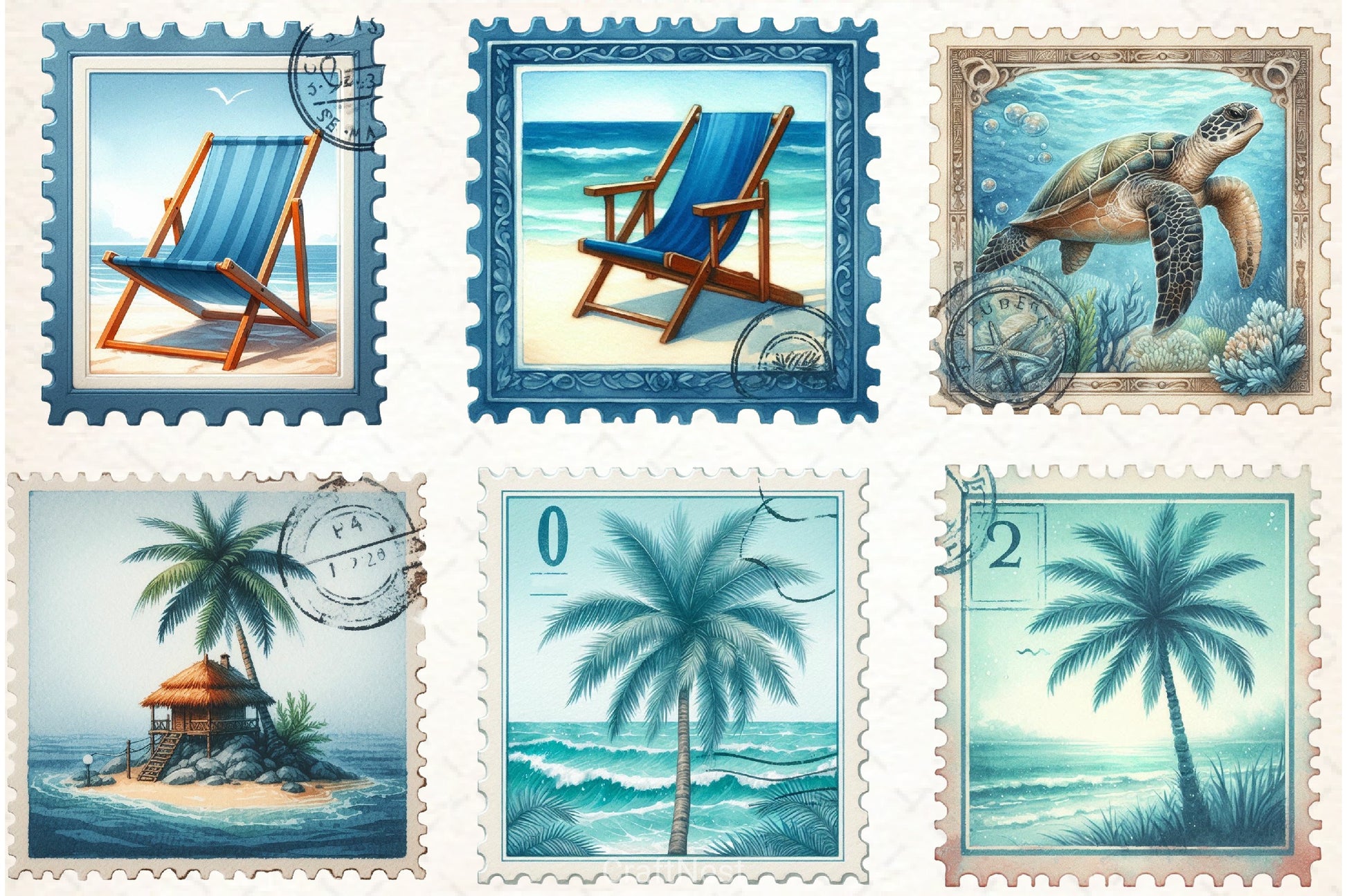Summer Stamps Clipart Bundle - CraftNest - Digital Crafting and Art