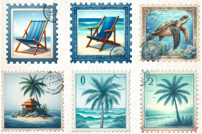 Summer Stamps Clipart Bundle - CraftNest - Digital Crafting and Art