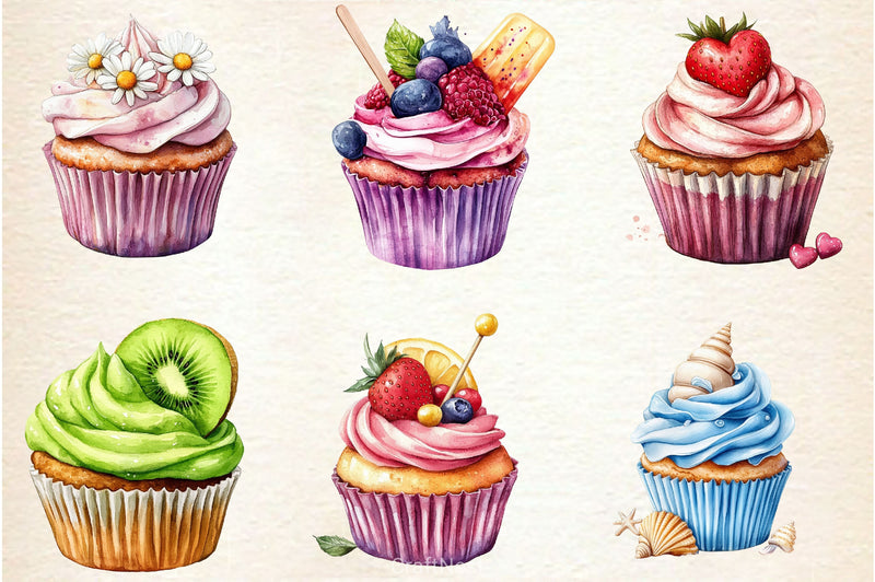 Summer Cupcake Clipart Bundle 2 - CraftNest - Digital Crafting and Art
