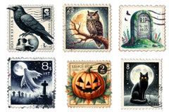 Halloween Postage Stamps Clipart Bundle - CraftNest - Digital Crafting and Art