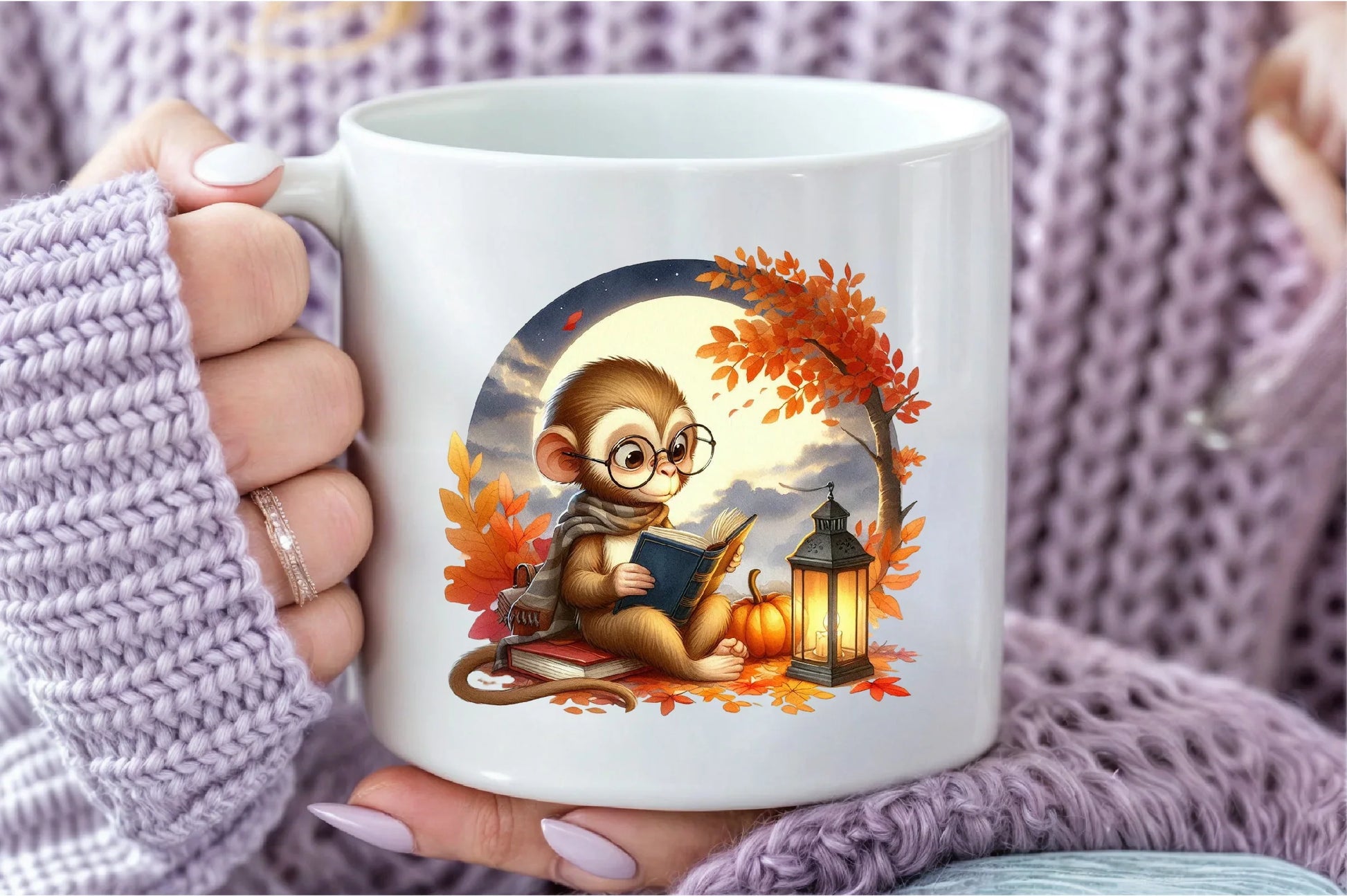 Cute Autumn Monkey Clipart Bundle - CraftNest - Digital Crafting and Art