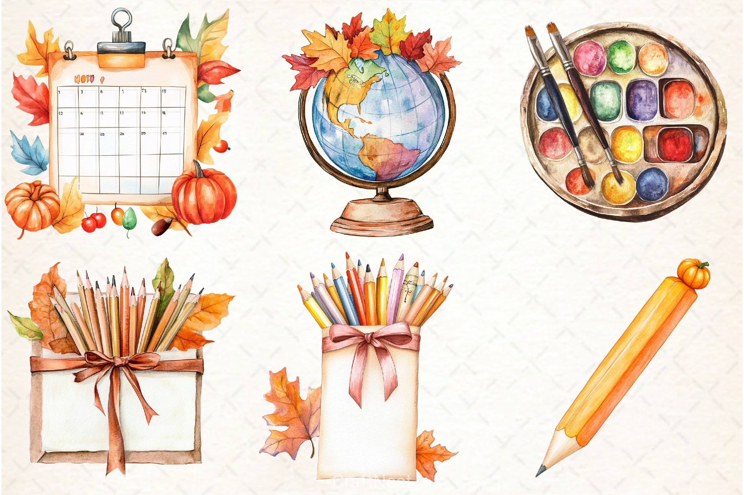 Autumn School Clipart Bundle - CraftNest - Digital Crafting and Art