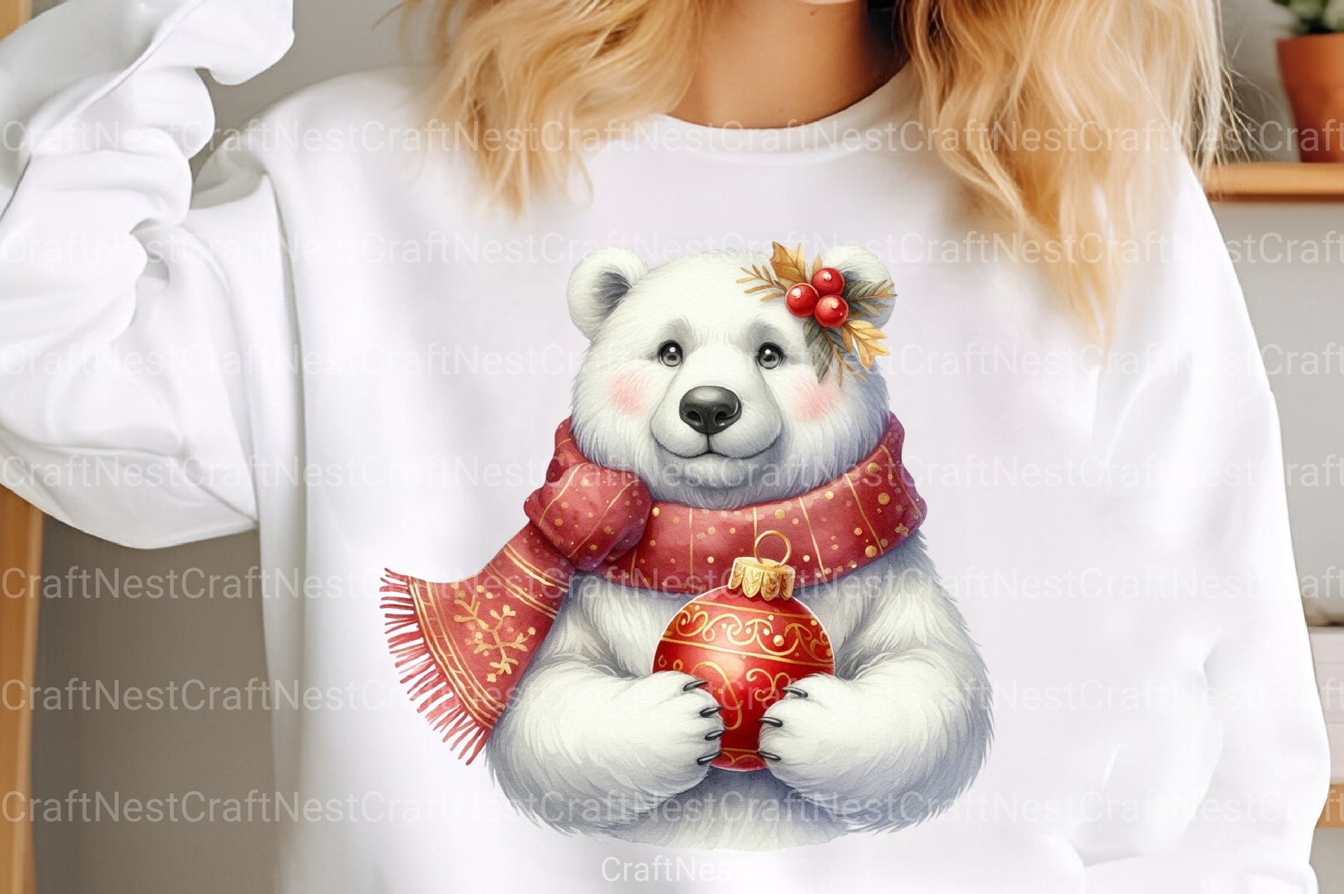 Christmas Polar Bear Clip Art Bundle - CraftNest - Digital Crafting and Art