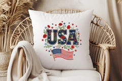 Floral Embroidery USA Retro Clipart Bundle 2 - CraftNest - Digital Crafting and Art