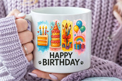 Happy Birthday Brushstroke Design Clipart Bundle - CraftNest - Digital Crafting and Art