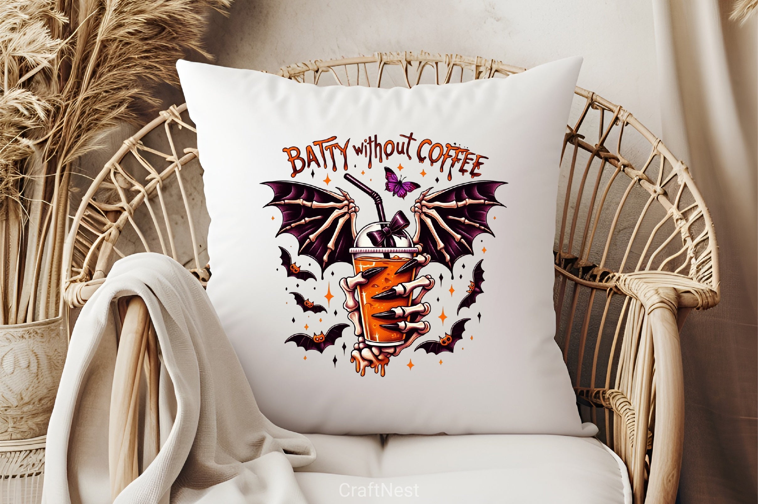 Batty Without Coffee Halloween Clipart Bundle 2 - CraftNest - Digital Crafting and Art