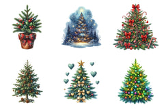 Christmas Tree Decorated Winter Clipart Bundle - CraftNest - Digital Crafting and Art