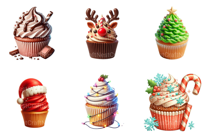 Christmas Cupcake Clipart Bundle 3 - CraftNest - Digital Crafting and Art