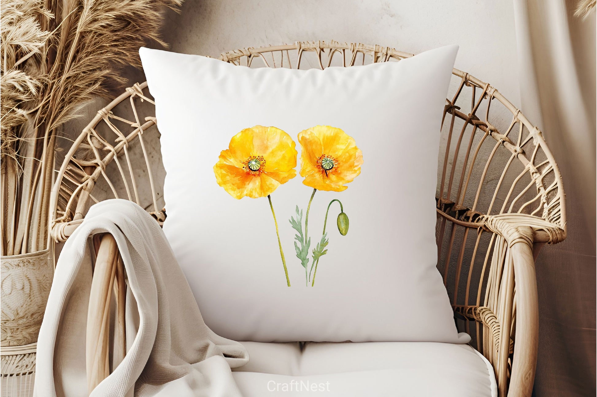 Yellow Poppy Flower Clipart Bundle - CraftNest - Digital Crafting and Art