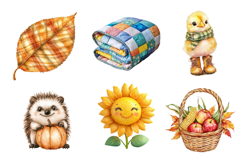 Cute Nursery Autumn Farmhouse Clipart Bundle - CraftNest - Digital Crafting and Art