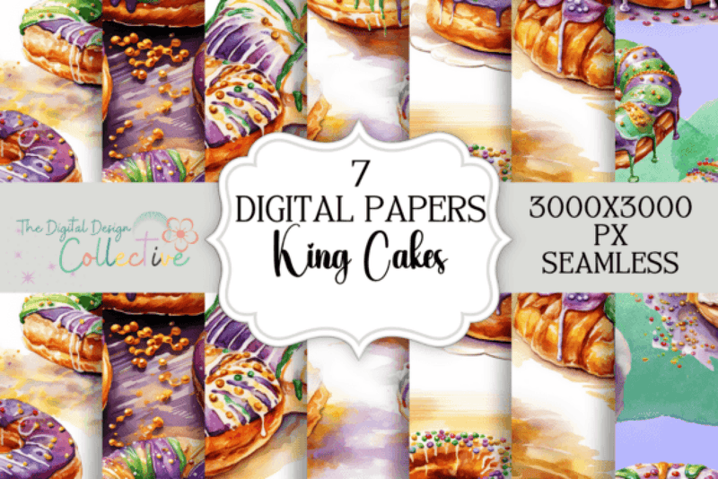 Mardi Gras King Cake Clipart Bundle - CraftNest - Digital Crafting and Art
