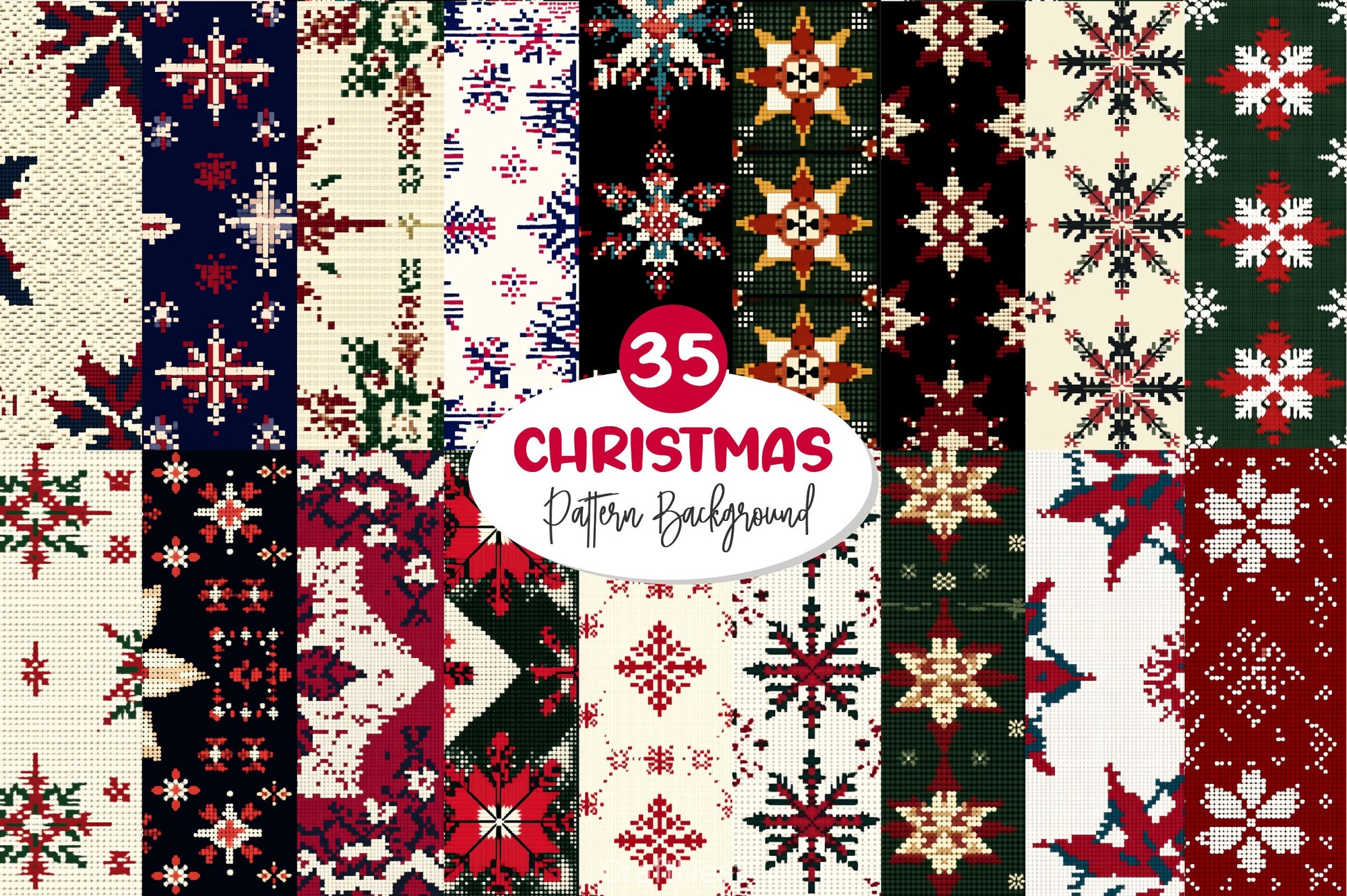 Christmas Pattern Background Clipart Bundle - CraftNest - Digital Crafting and Art