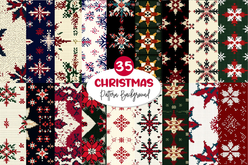 Christmas Pattern Background Clipart Bundle - CraftNest - Digital Crafting and Art