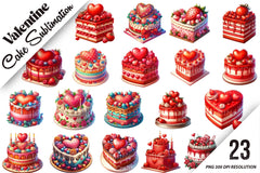 Valentine Cake Clipart Bundle 121 - CraftNest - Digital Crafting and Art