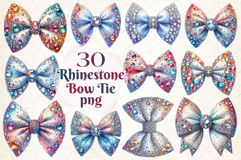 Rhinestone Bow Tie Clipart Bundle 3 - CraftNest - Digital Crafting and Art