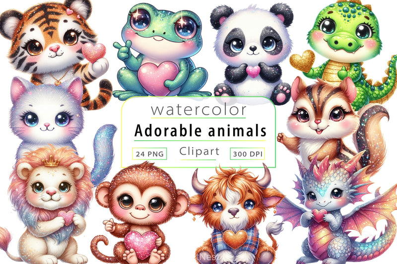 Adorable Cute Animals Clipart Bundle - CraftNest - Digital Crafting and Art