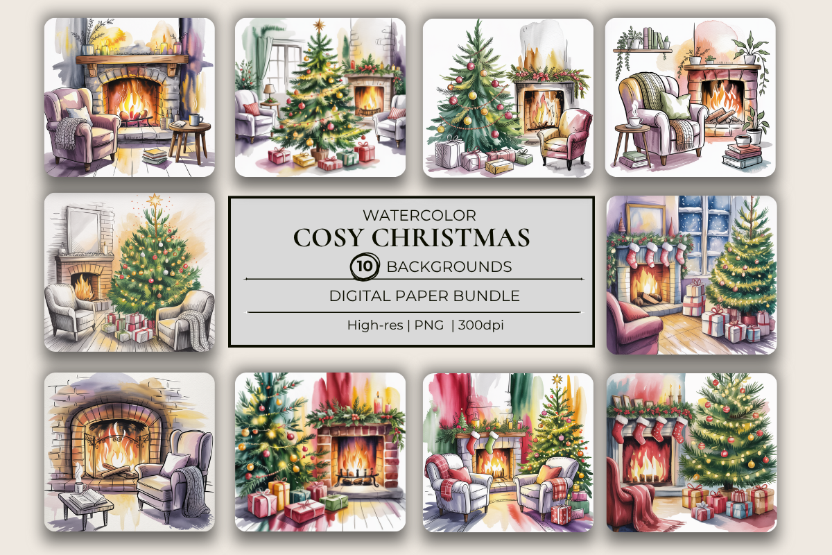 Cosy Christmas Background Papers