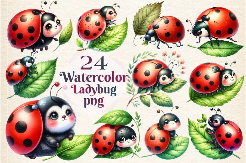 Happy Ladybug Clipart Bundle 2 - CraftNest - Digital Crafting and Art