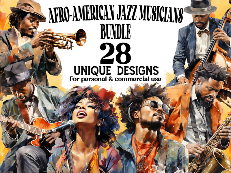 Afro-American Jazz Musicians Clipart - CraftNest